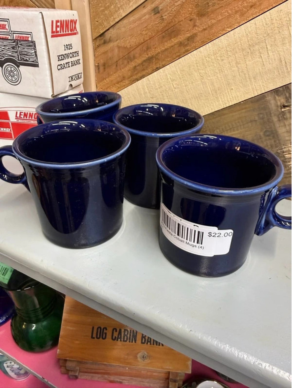 Vintage Fiesta Cobalt Mugs set of 4
